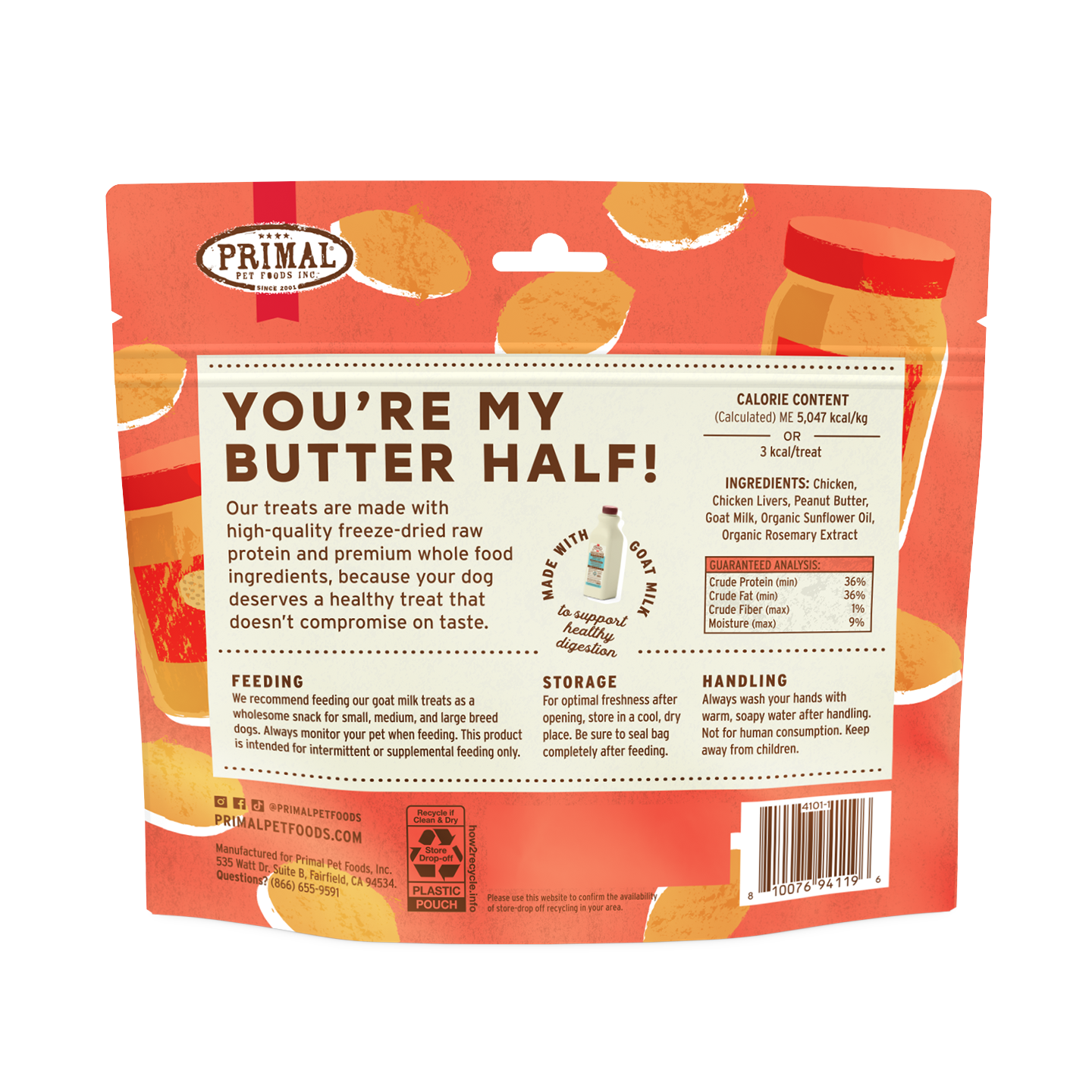 Primal Canine Chicken You're My Butter Half 2oz/10 count