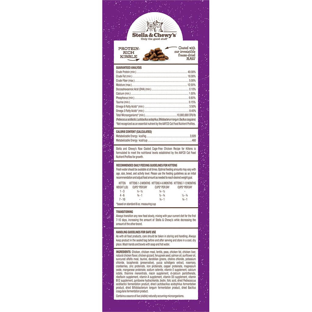 Raw Coated Kibble Kitten Cage-Free Chicken Recipe for Kittens