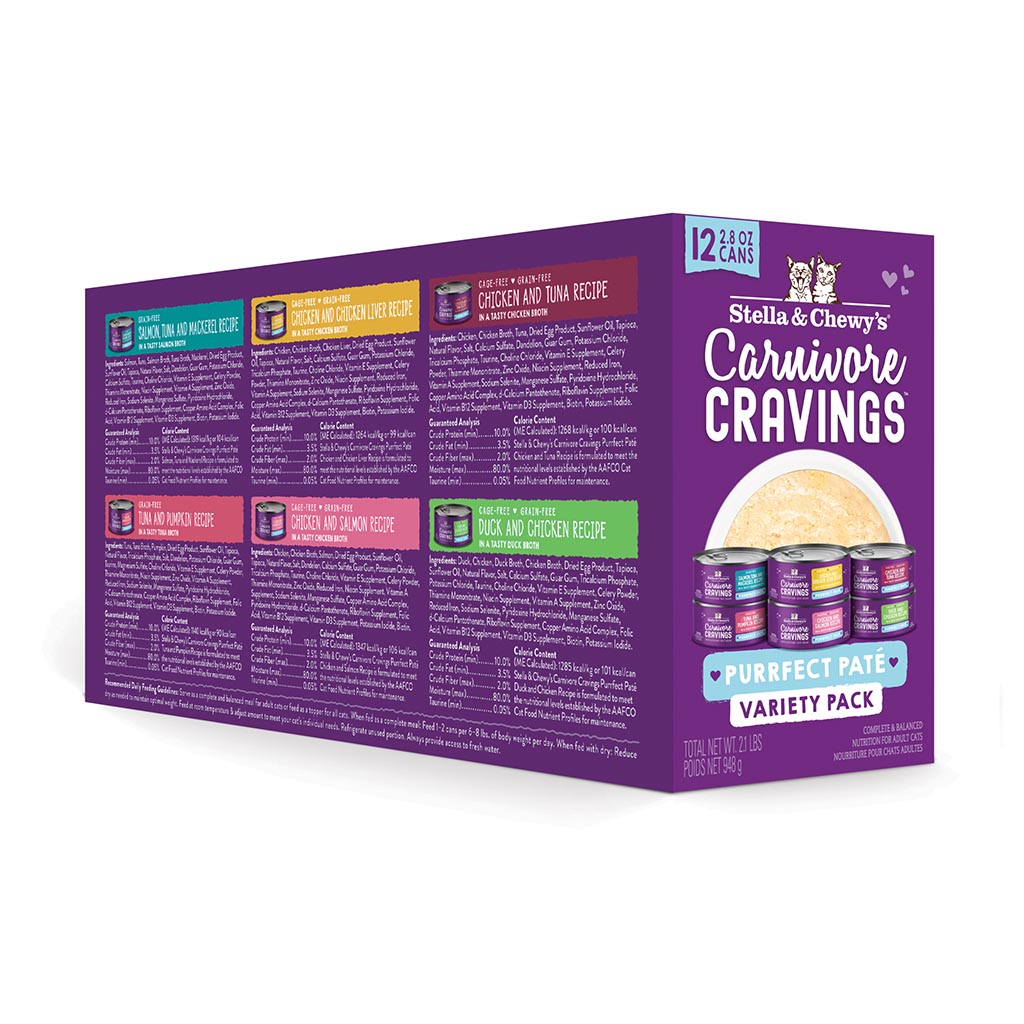 Carnivore Cravings Purrfect Pate 2.8 oz Canned Variety Pack