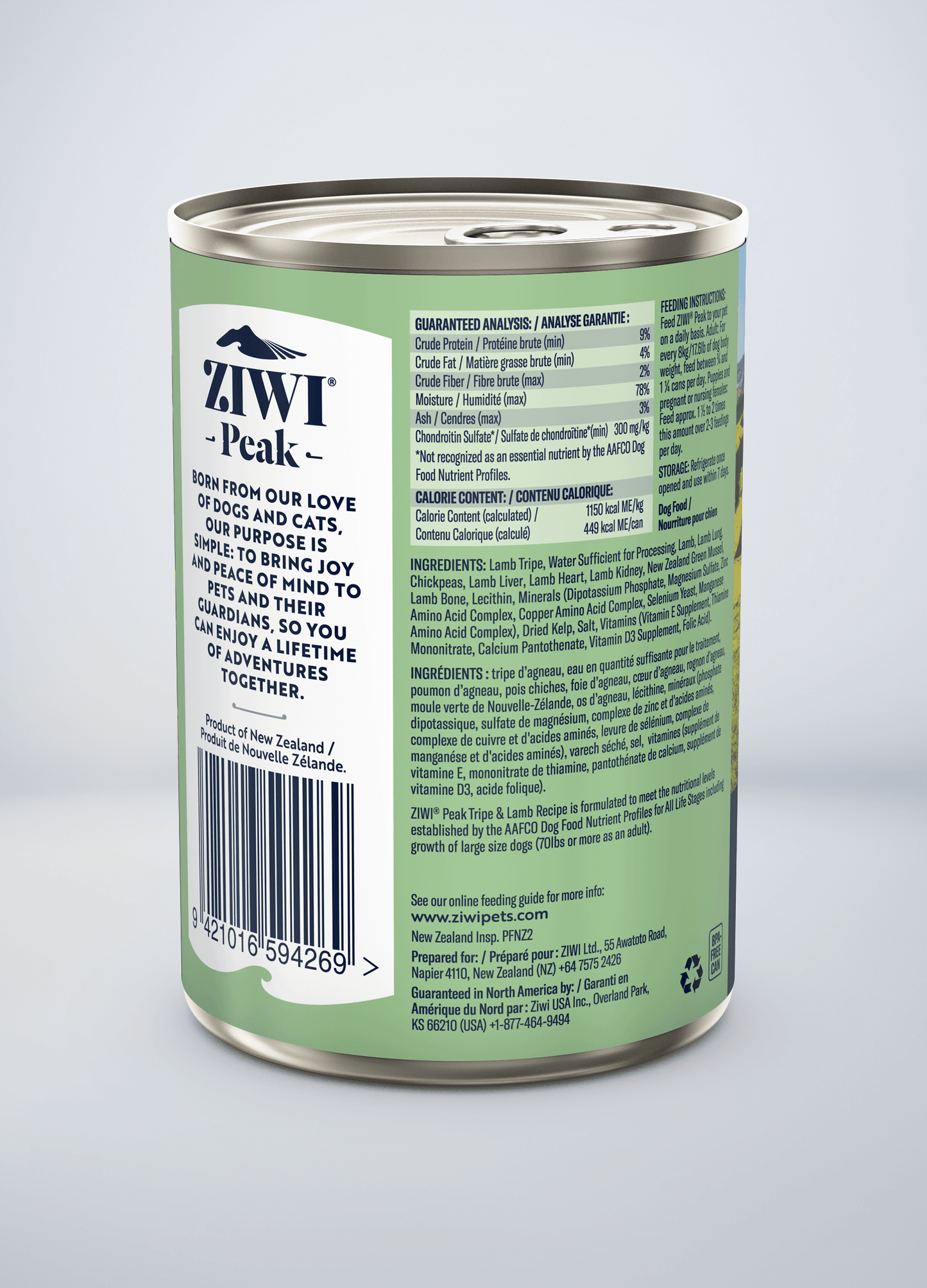 Ziwi Original Canned Wet Tripe & Lamb Recipe for dogs