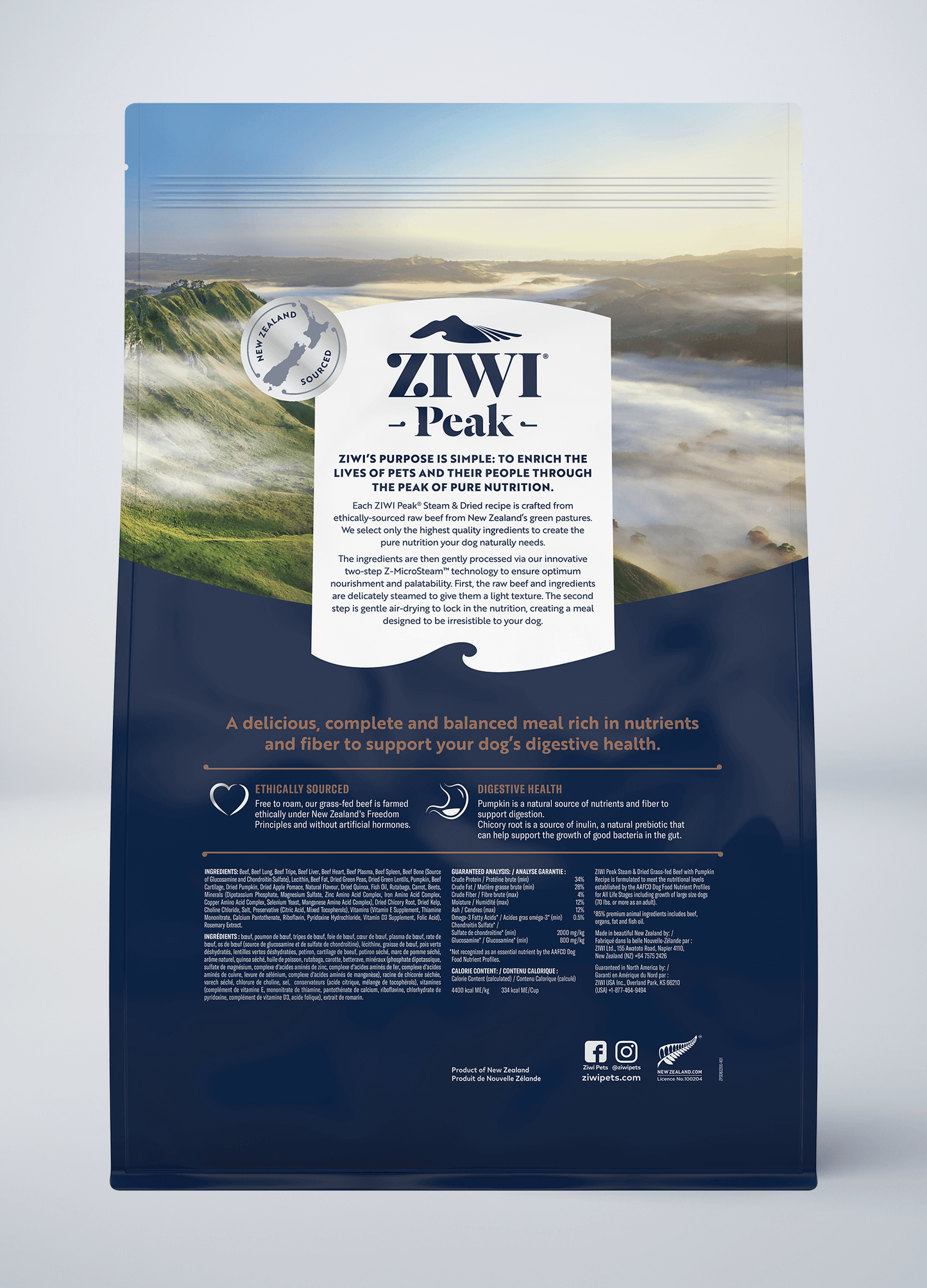 Ziwi Steam & Dried Beef with Pumpkin Recipe for dogs