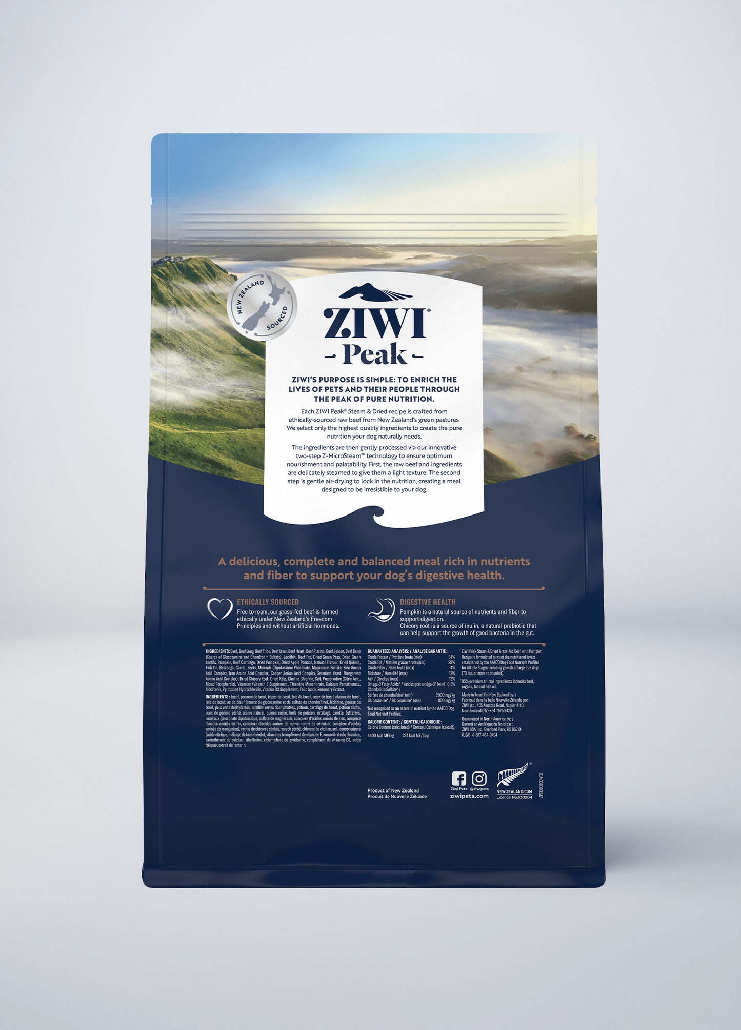 Ziwi Steam & Dried Beef with Pumpkin Recipe for dogs