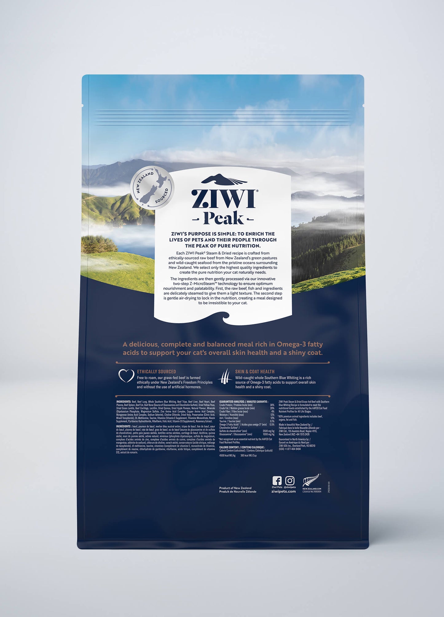 Ziwi Steam & Dried Beef with Southern Blue Whiting Recipe for cats