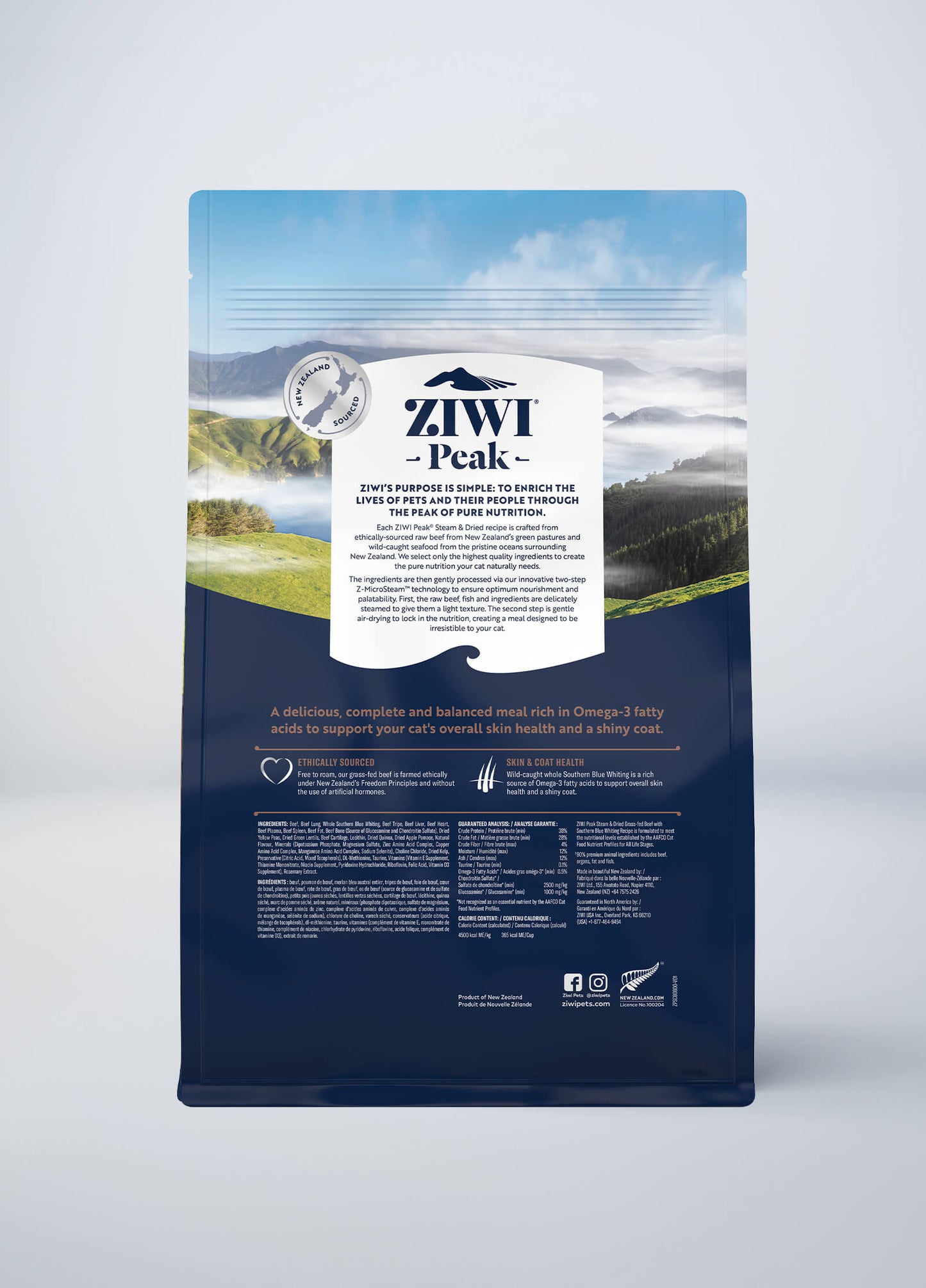 Ziwi Steam & Dried Beef with Southern Blue Whiting Recipe for cats