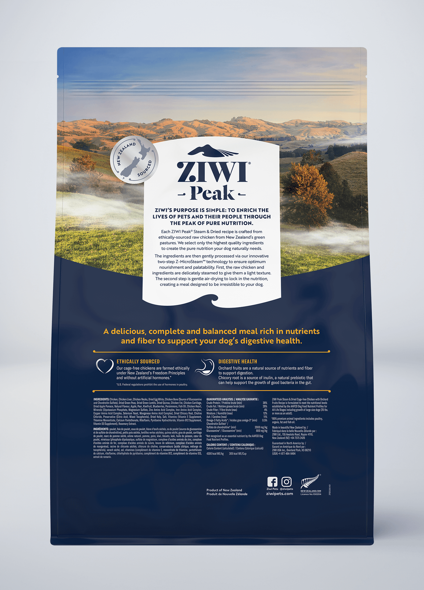 Ziwi Steam & Dried Cage-free Chicken with Orchard Fruits Recipe for dogs