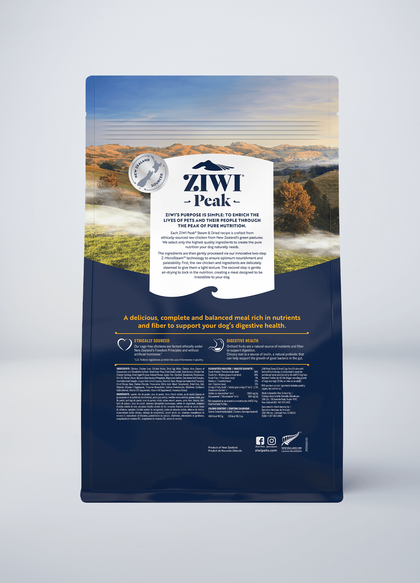 Ziwi Steam & Dried Cage-free Chicken with Orchard Fruits Recipe for dogs