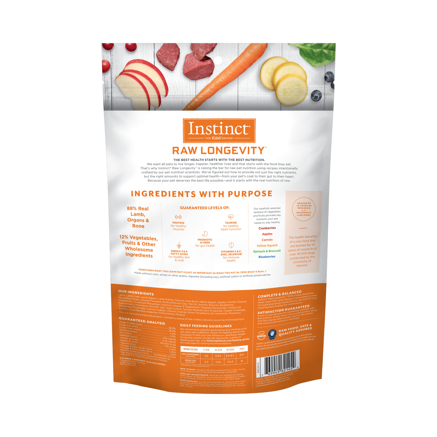 Instinct Raw Longevity Adult Lamb Bites, Freeze-Dried Raw Dog Food