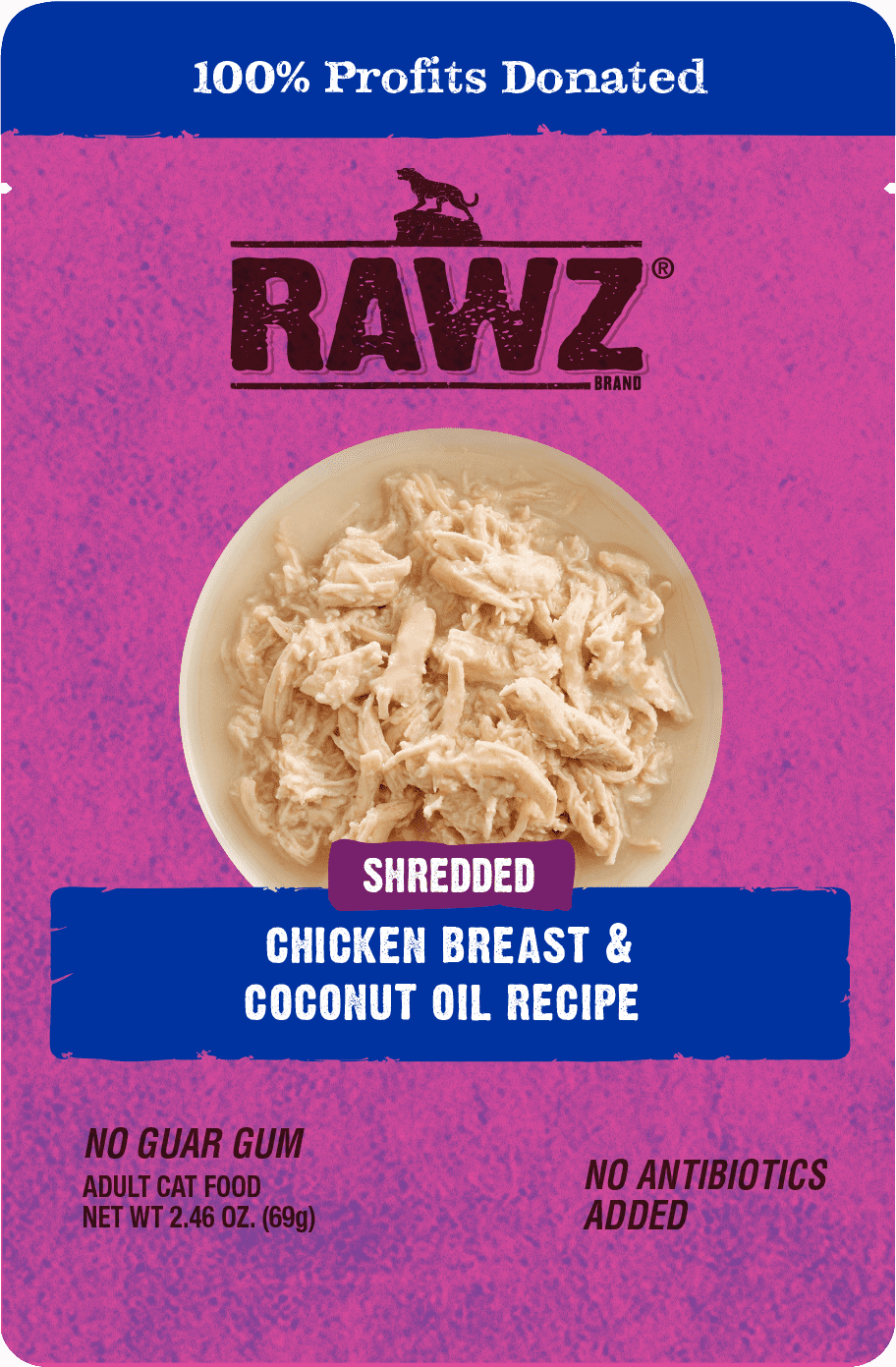 RAWZ® Shredded Chicken Breast and Coconut Oil Recipe 2.46-oz, Wet Cat Food
