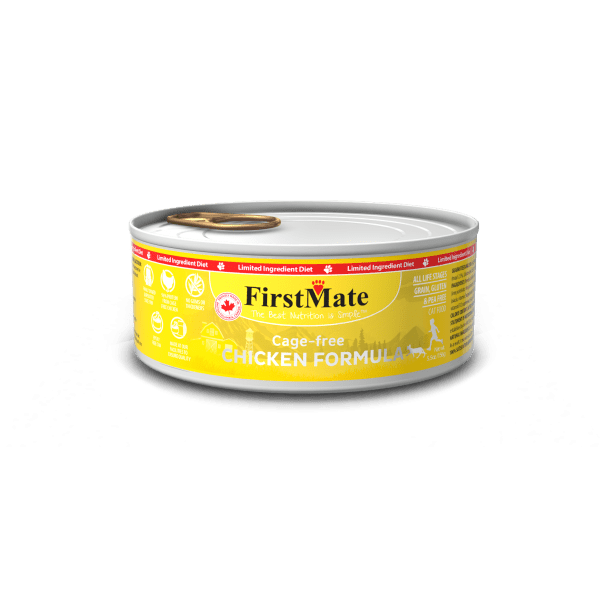 FirstMate Limited Ingredient – Free Run Chicken, 5.5-oz Case of 24, Wet Cat Food