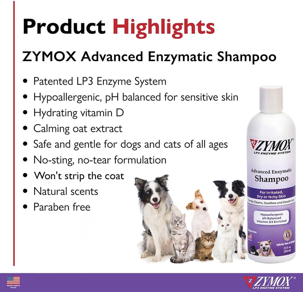 Zymox Advanced Enzymatic, Pet Shampoo, 12-oz Bottle