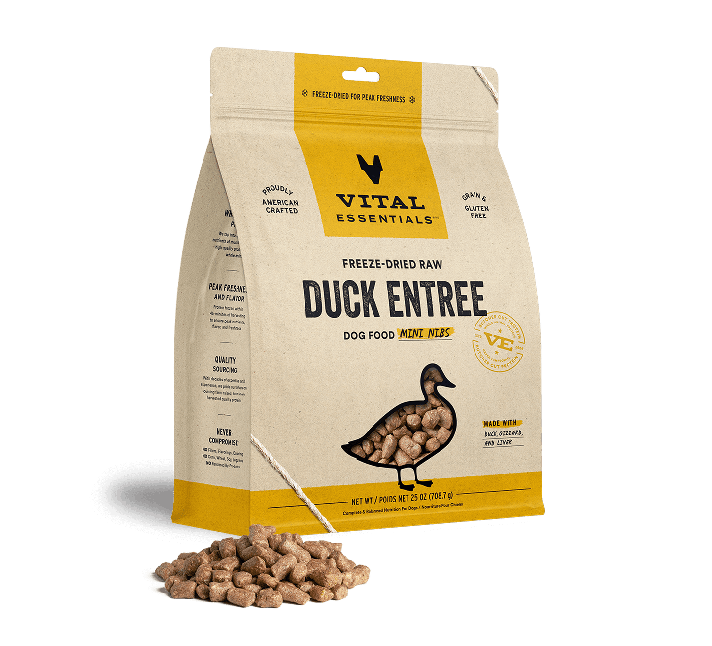 Vital Essentials Duck Entree Mini Nibs Freeze-Dried Raw Dog Food