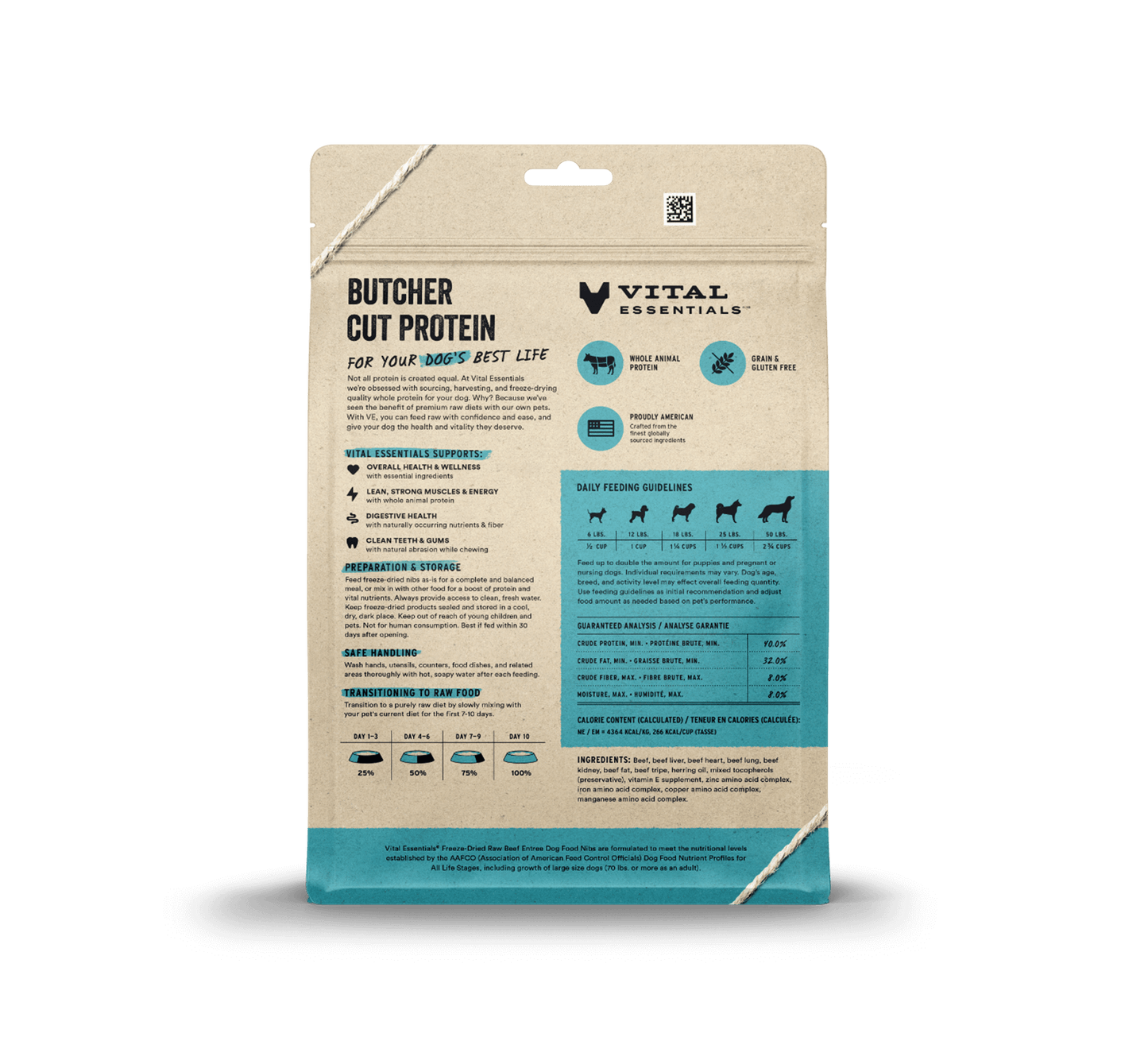 Vital Essentials Beef Entree Nibs Freeze-Dried Raw Dog Food