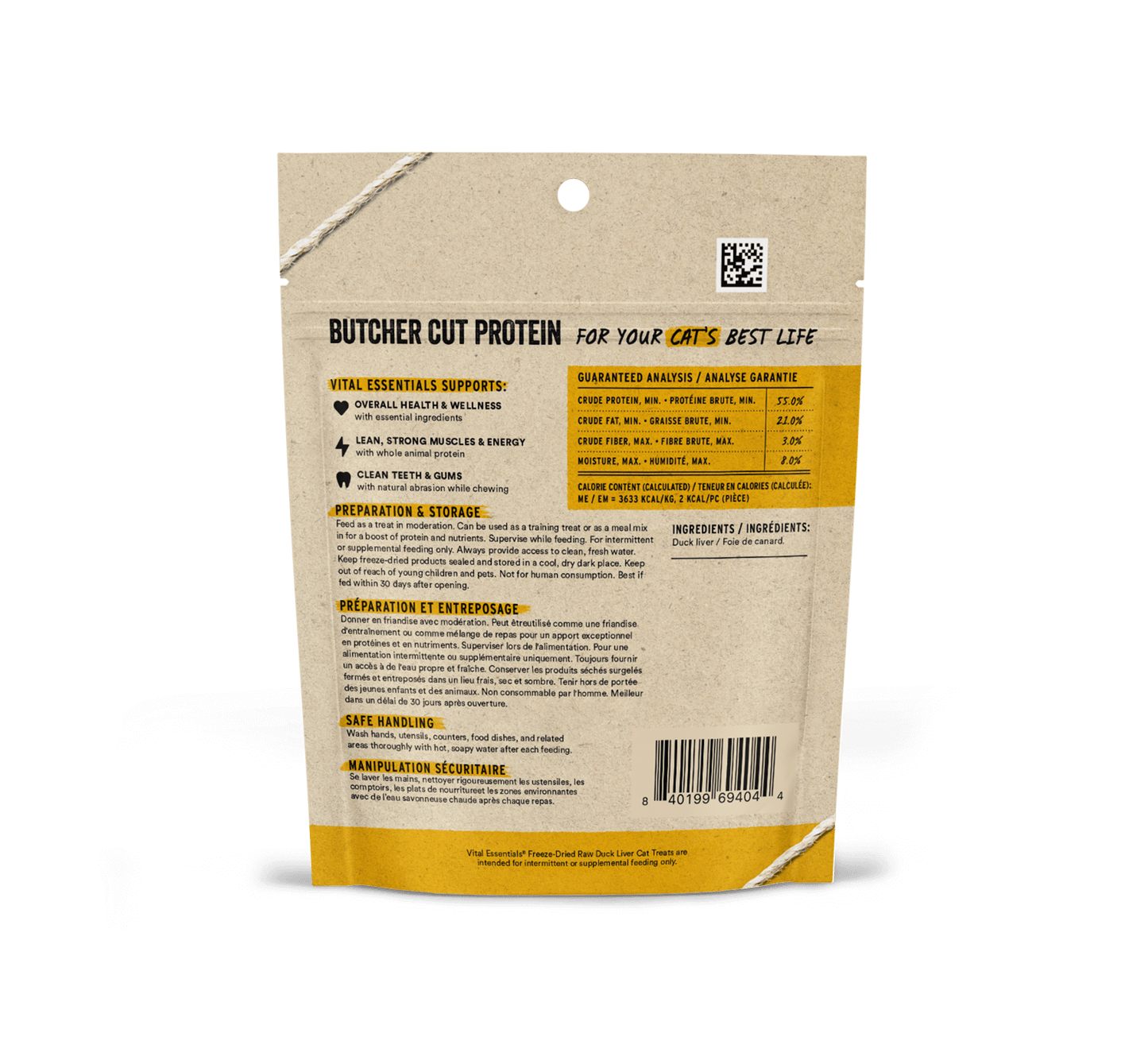 Vital Essentials Freeze-Dried Duck Liver Cat Treats