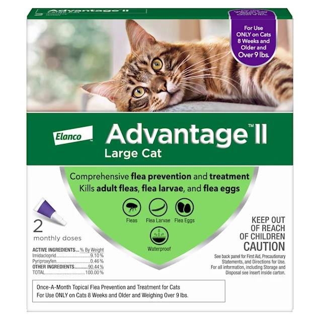 Advantage II - Elanco Flea Treatment for Cats Over 9 lbs