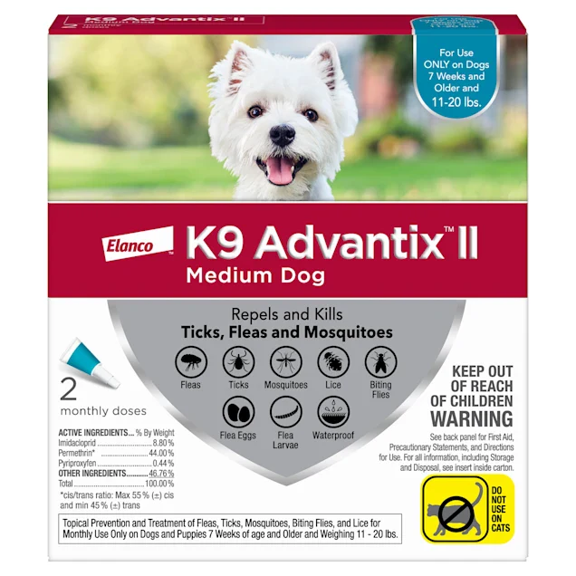 Advantix II - Elanco, Flea & Tick Treatment for Dogs 11 lbs to 20 lbs