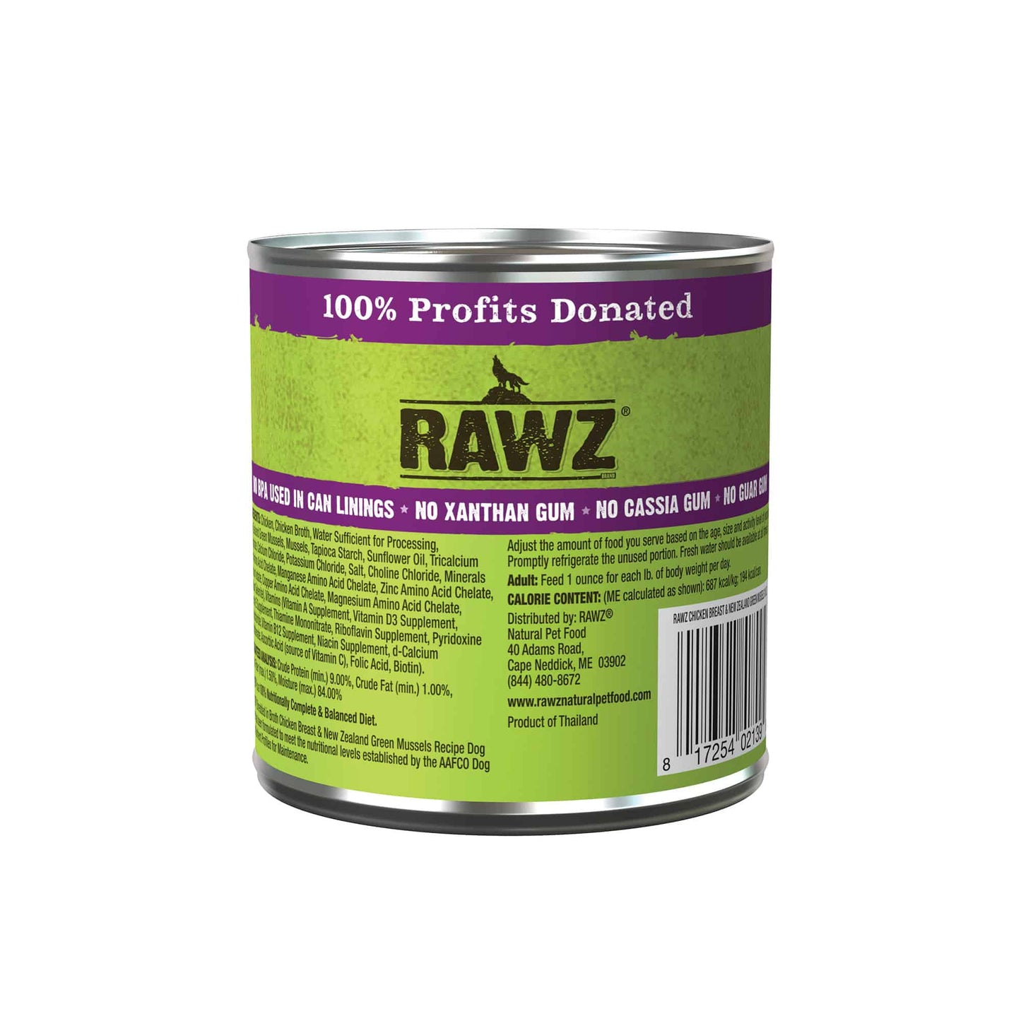RAWZ® Shredded in Broth Chicken Breast & New Zealand Green Mussels Recipe, Wet Dog Food, 10-oz Case of 12