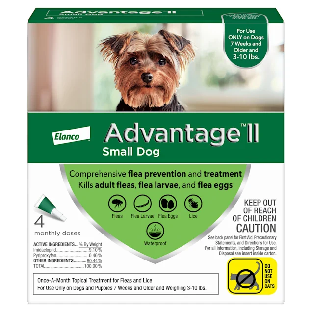 Advantage II - Elanco Flea Treatment for Dogs 3 lbs to 10 lbs