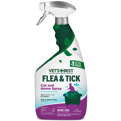 Flea and Tick Cat & Home Spray â€?Cotton Spice Scent, 32 oz.