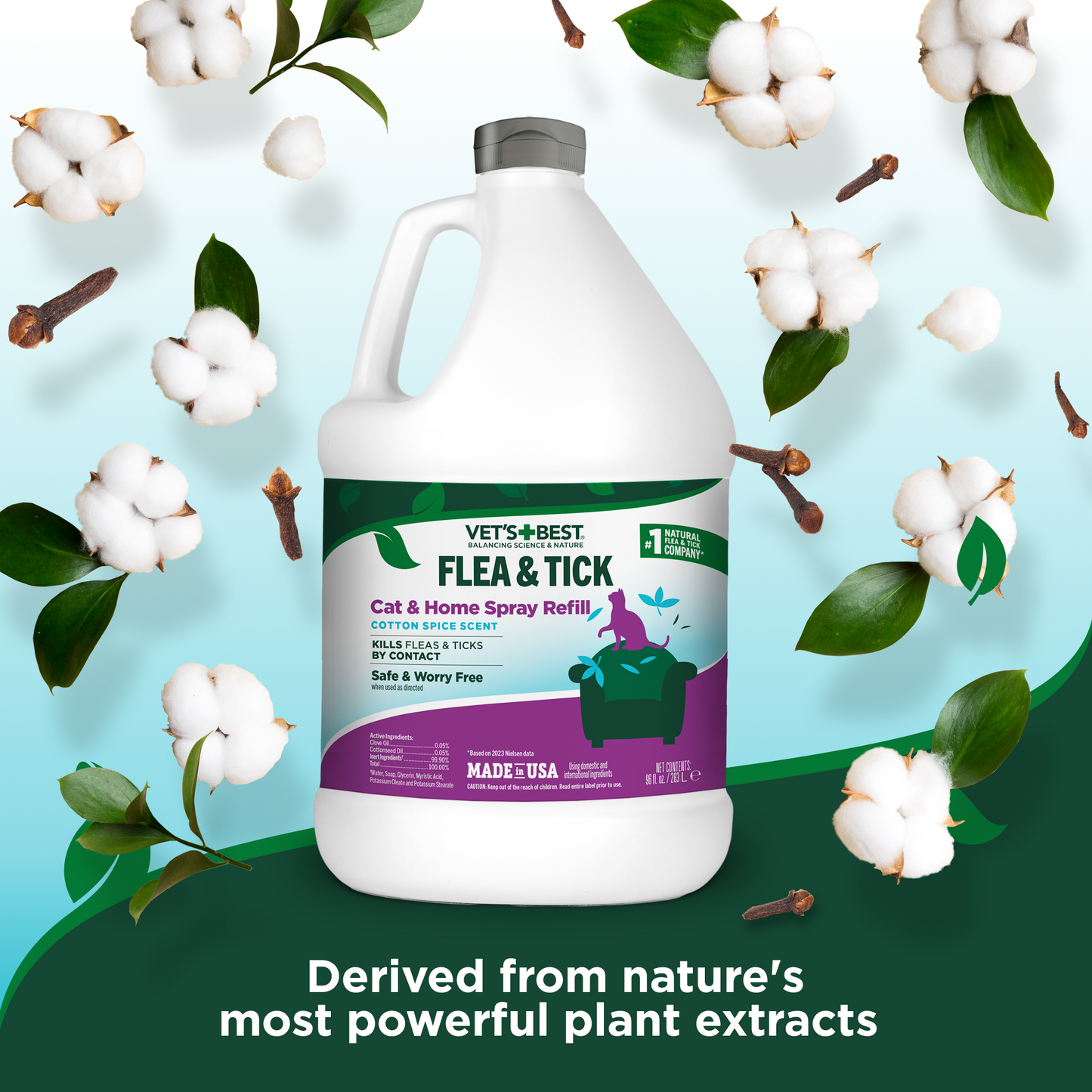 Flea and Tick Home Spray for Cats Refill - Cotton Spice Scent