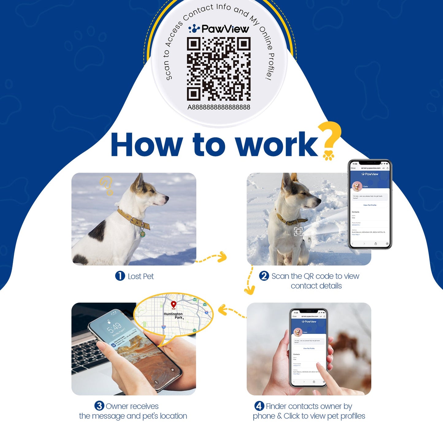 PawView Anti-Loss Smart Pet ID Tag with QR Code TN102 Constellation Series