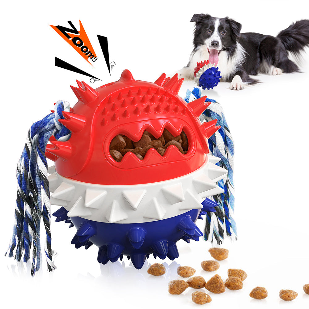 Interactive Bouncing Ball for Enriched Playtime: Sound Dog Toy, Treat Dispenser, Teeth Cleaner, and Water Floating