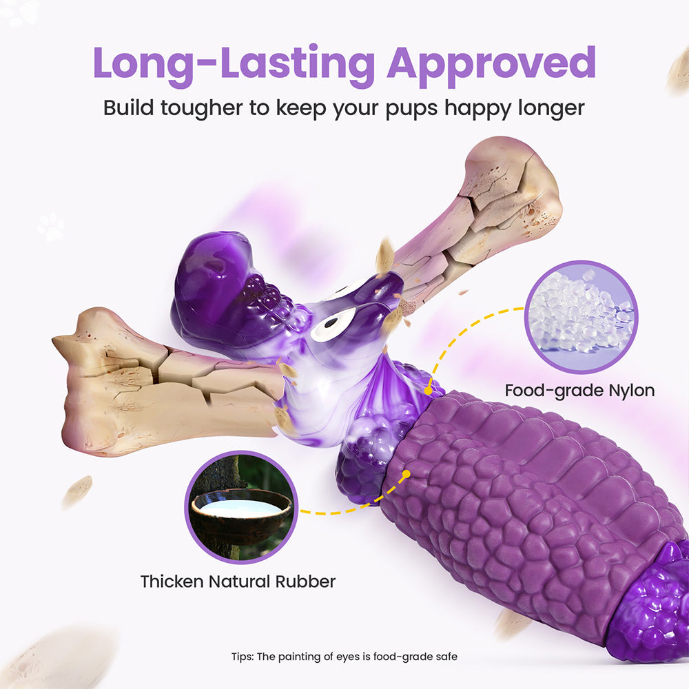 Premium Crocodile Dog Chew Toy, Dog Toy for Aggressive Chewers, Bacon Flavored