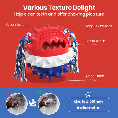 Interactive Bouncing Ball for Enriched Playtime: Sound Dog Toy, Treat Dispenser, Teeth Cleaner, and Water Floating