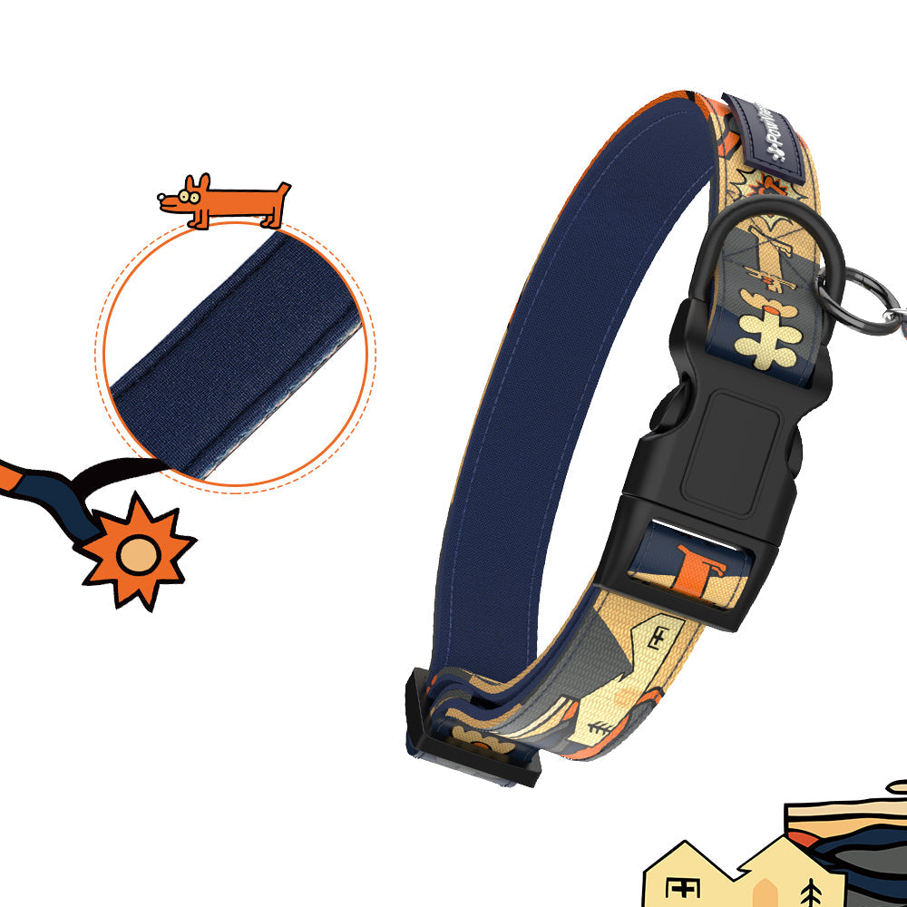 PawView Time Series Dog Collar with QR ID Tag – Night Sky Design