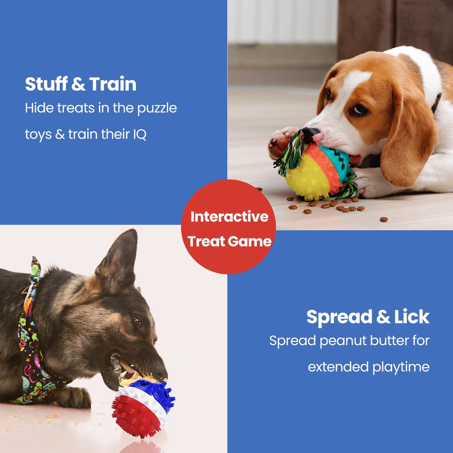 Interactive Bouncing Ball for Enriched Playtime: Sound Dog Toy, Treat Dispenser, Teeth Cleaner, and Water Floating