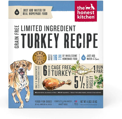 The Honest Kitchen Grain Free Limited Ingredient Turkey Recipe Adult Dehydrated Dog Food, 4-lb Box