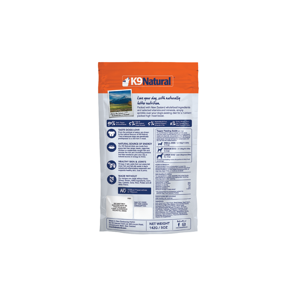 K9 Beef Feast Freeze-Dried Dog Food