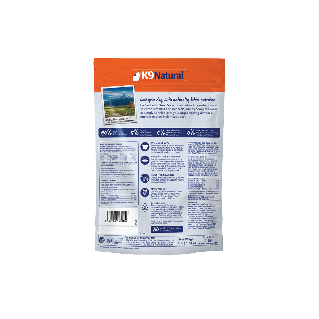 K9 Beef Feast Freeze-Dried Dog Food