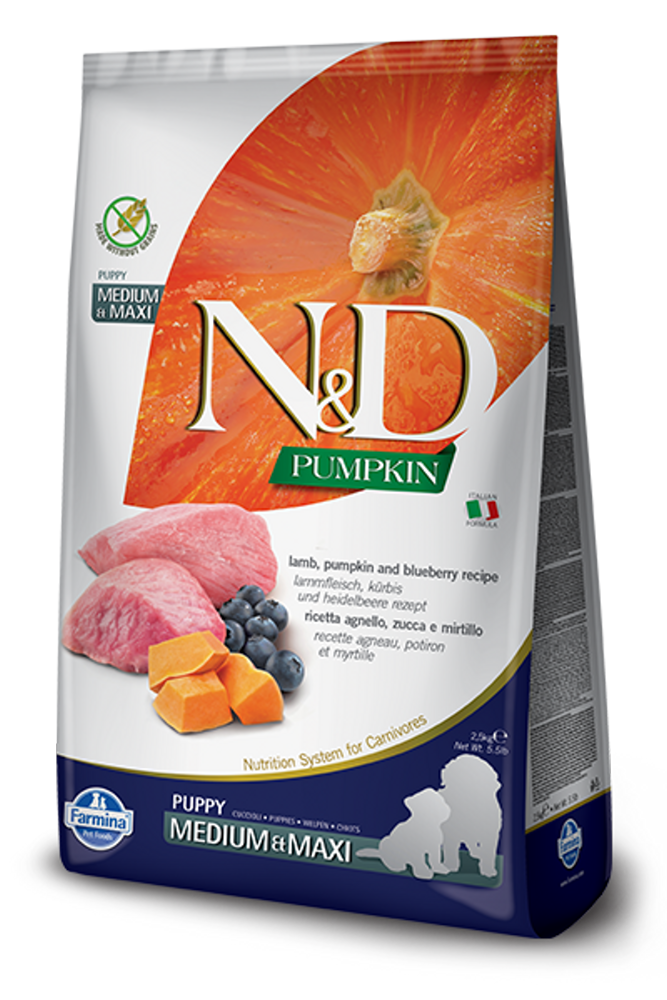 Farmina Pet Foods Medium & Maxi Puppy Grain Free Lamb Pumpkin & Blueberry Formula Dry Dog Food