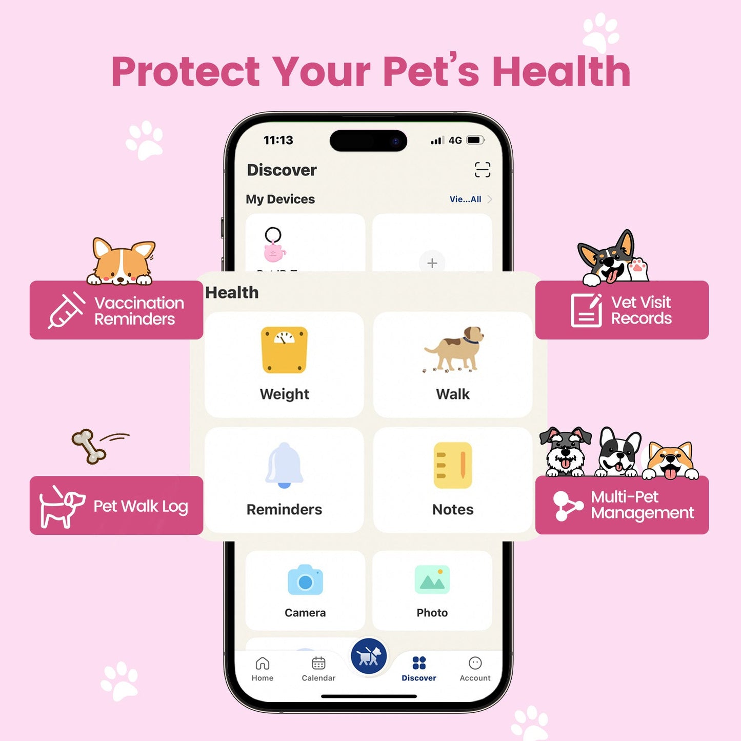 PawView Silent Silicone Smart Pet ID Tag – Cat-shaped, QR Code & NFC