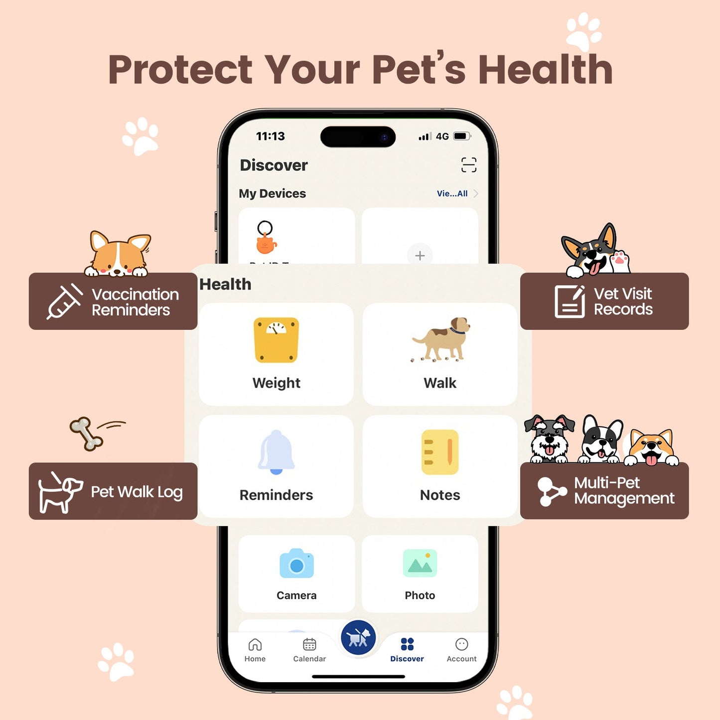 PawView Silent Silicone Smart Pet ID Tag – Cat-shaped, QR Code & NFC