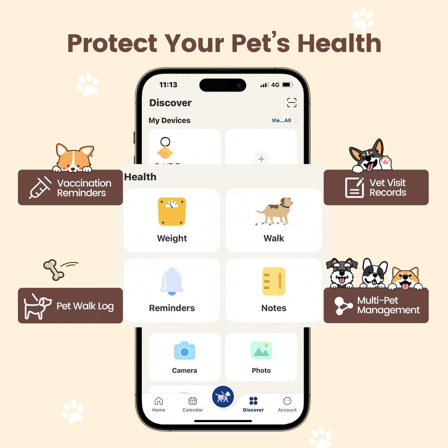 PawView Silent Silicone Smart Pet ID Tag – Dog-shaped, QR Code & NFC