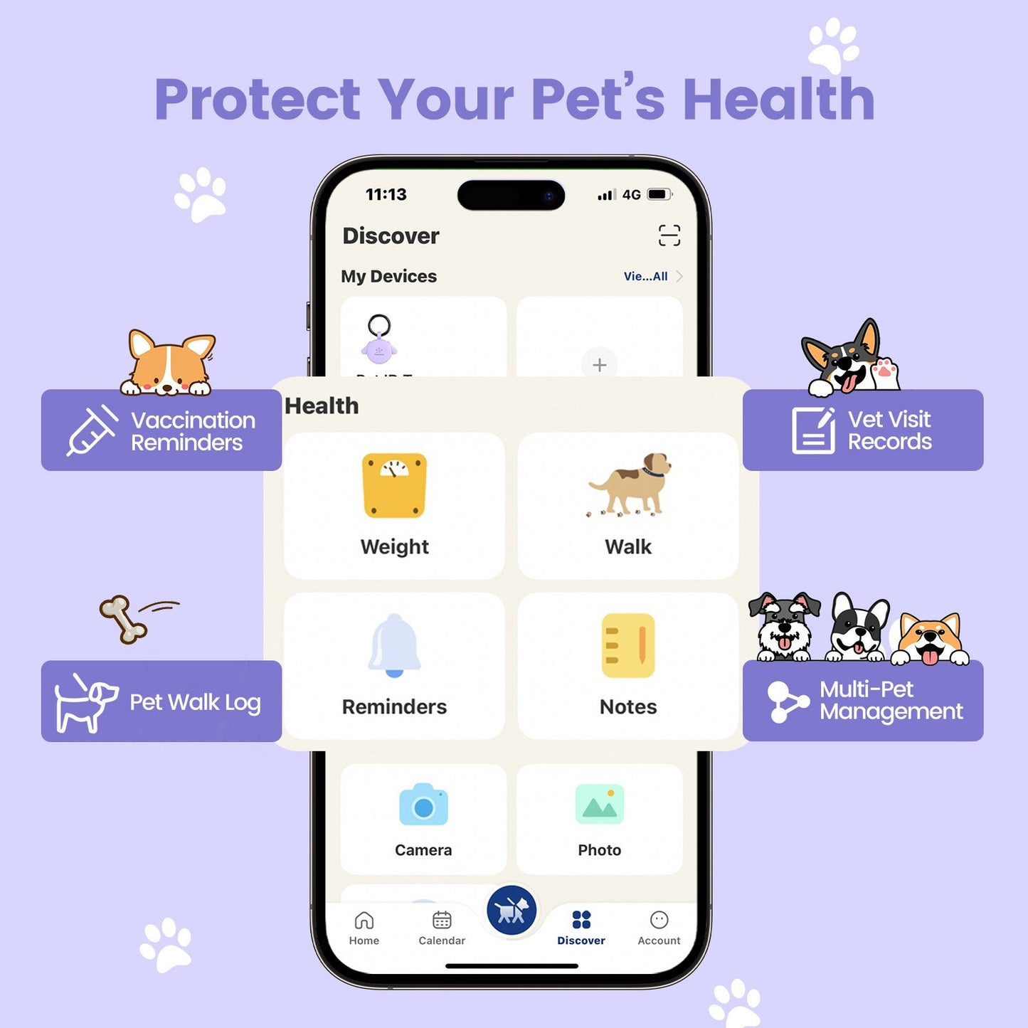 PawView Silent Silicone Smart Pet ID Tag – Dog-shaped, QR Code & NFC