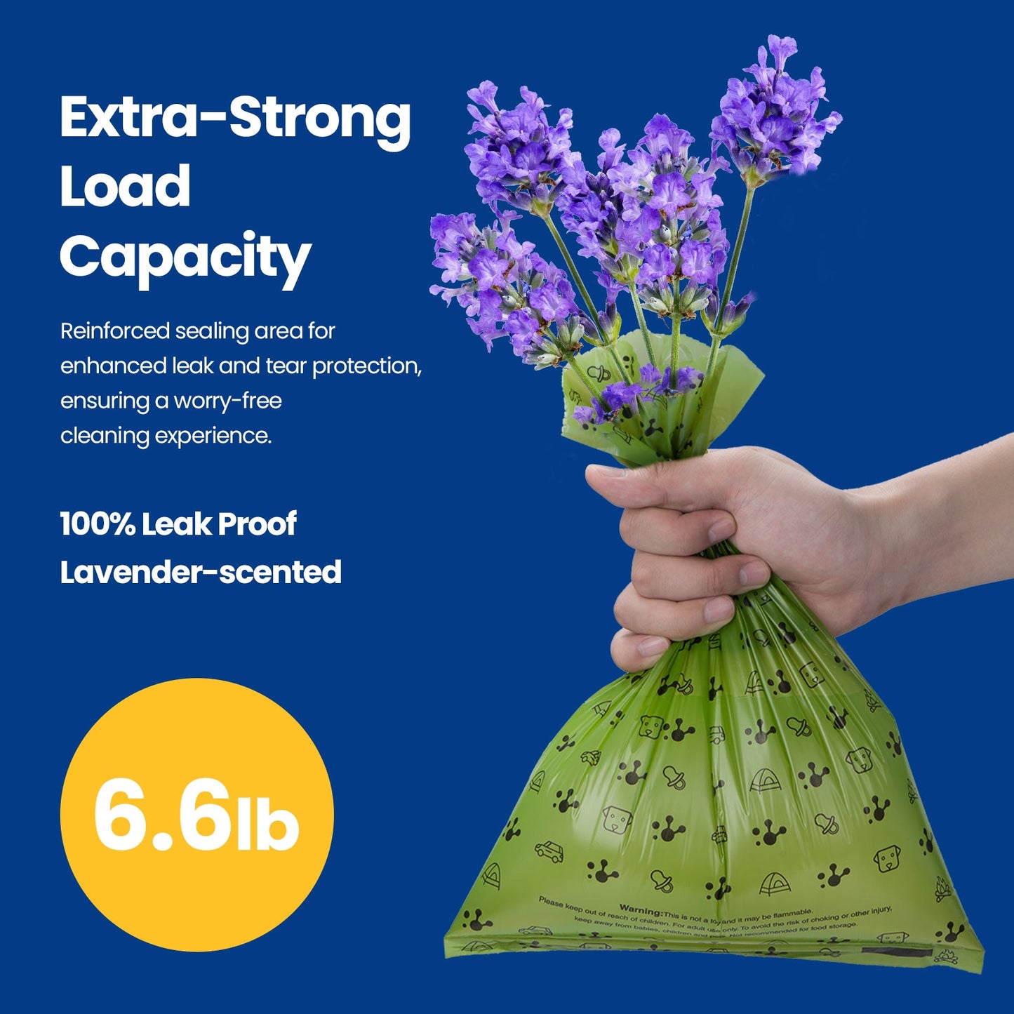 PawView Dog Poop Bags, Guaranteed Leak Proof and Extra Thick Poop Bag Rolls for Dogs, Lavender Scented, 120 Count, 270 Count, 315 Count