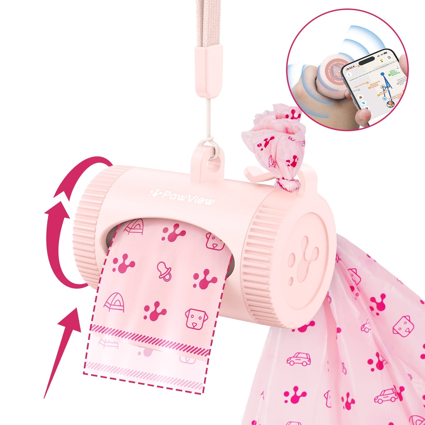 PawView Smart Poop Bag Dispenser with 15 Bags