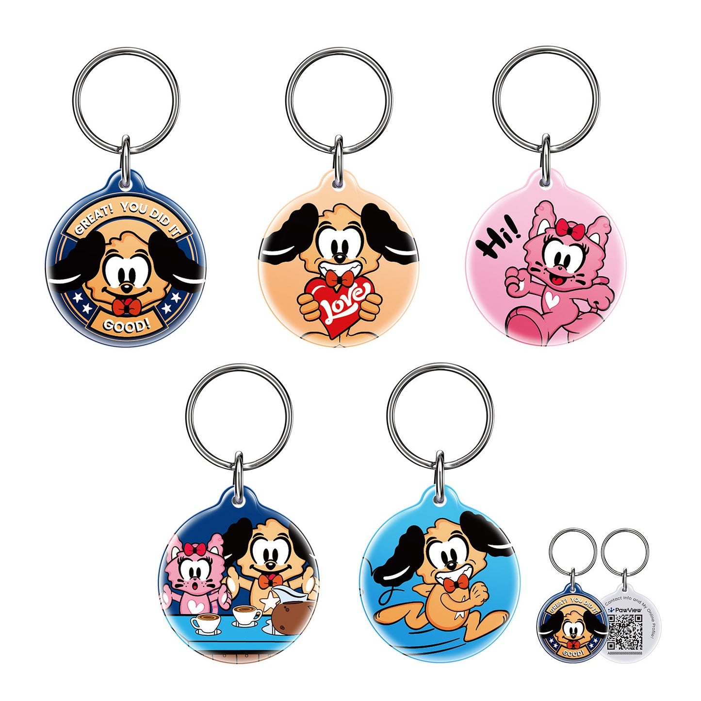 PawView Anti-Loss Smart Pet ID Tag with QR Code TN102 Brand IP Series