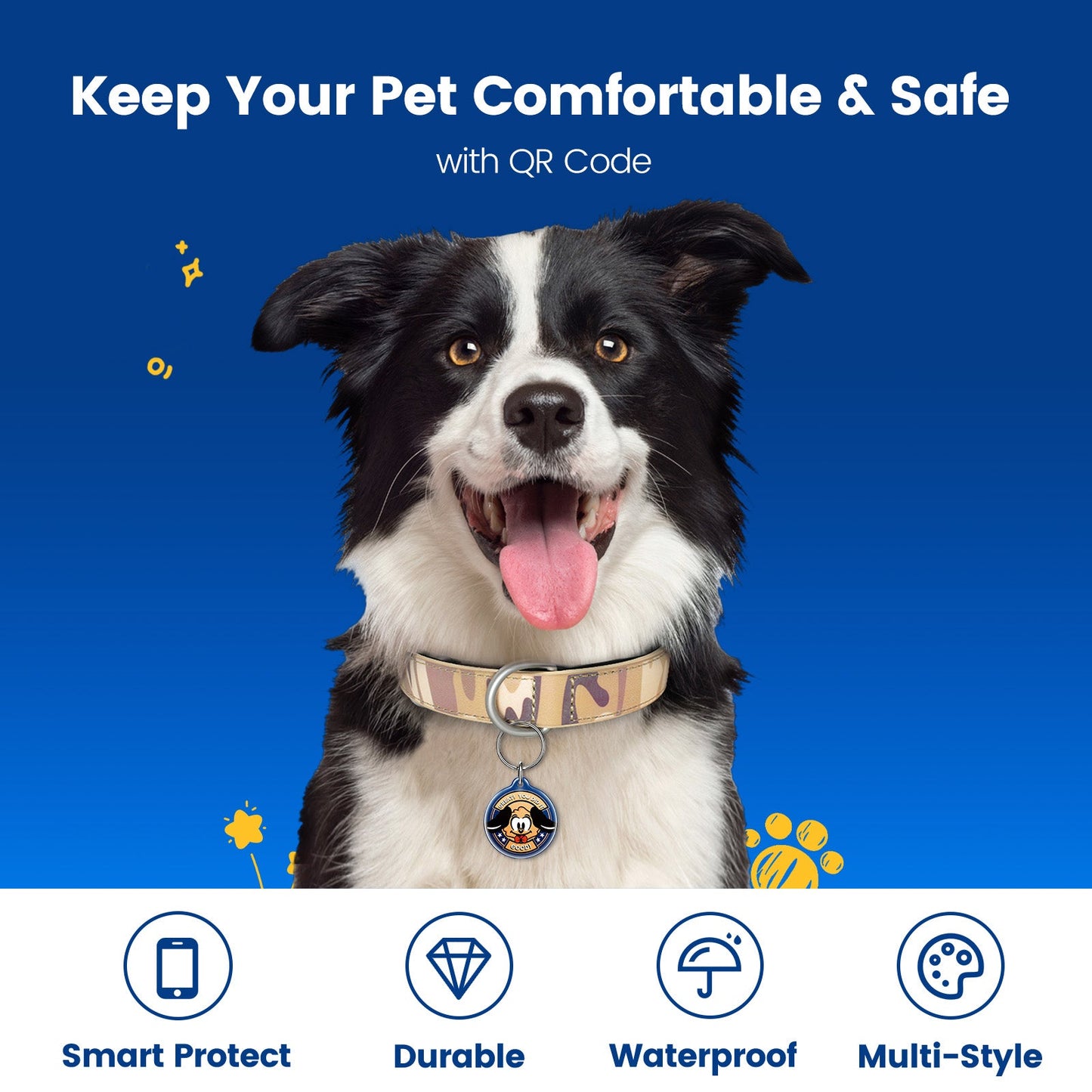 PawView Anti-Loss Smart Pet ID Tag with QR Code TN102 Brand IP Series