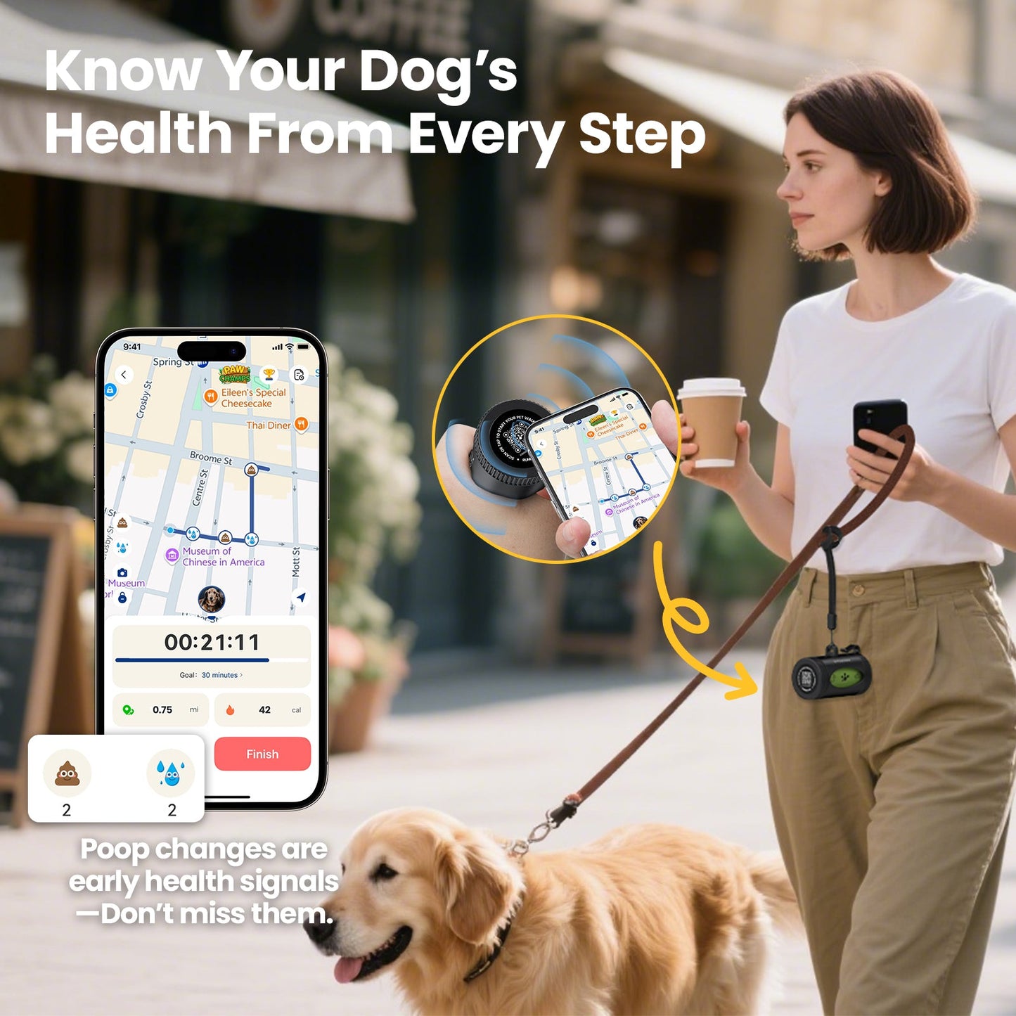 PawView Smart Poop Bag Dispenser with 15 Bags