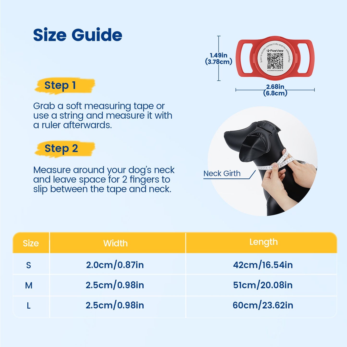 PawView Genuine Leather Collection Dog Collar with Smart AirTag Holder