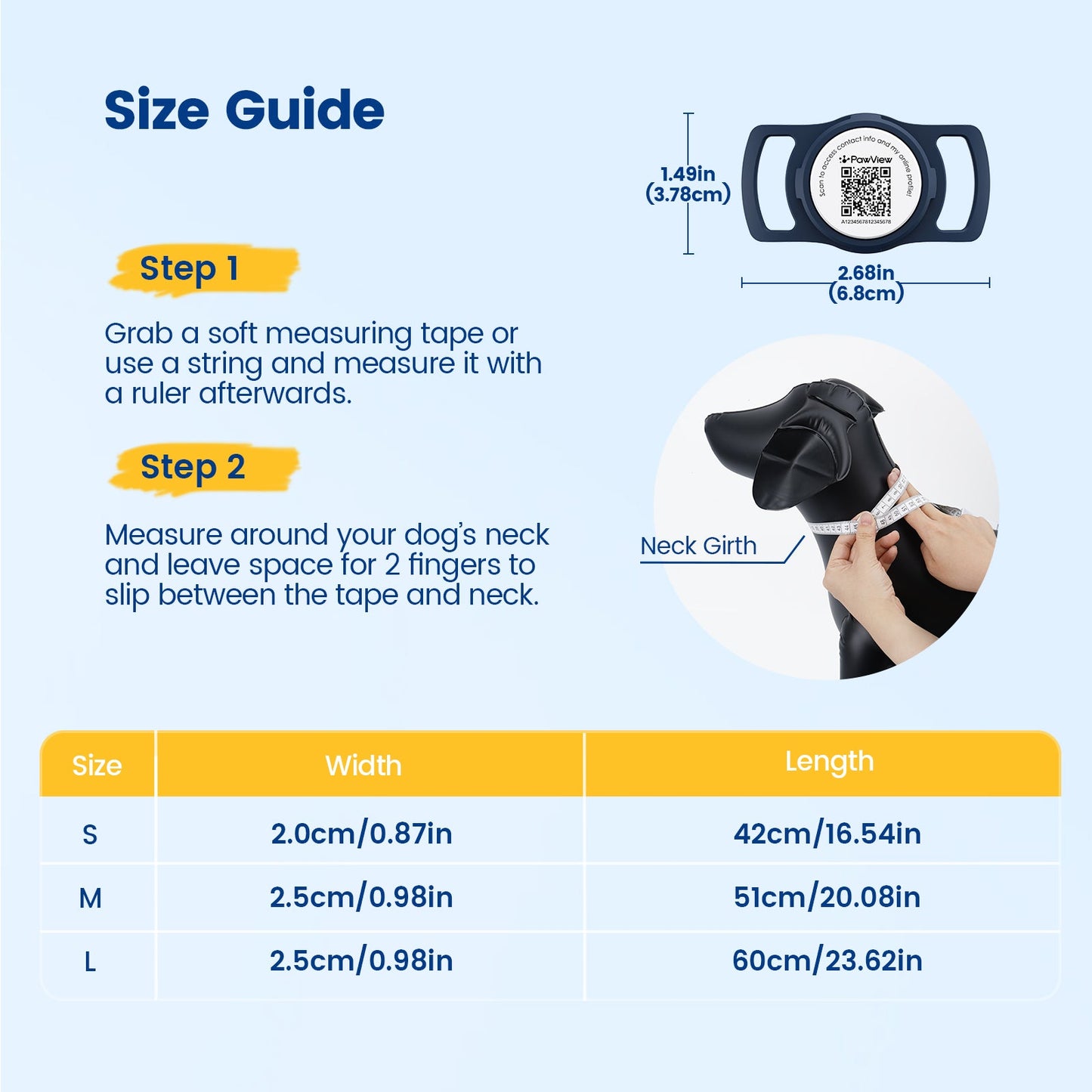 PawView Genuine Leather Collection Dog Collar with Smart AirTag Holder