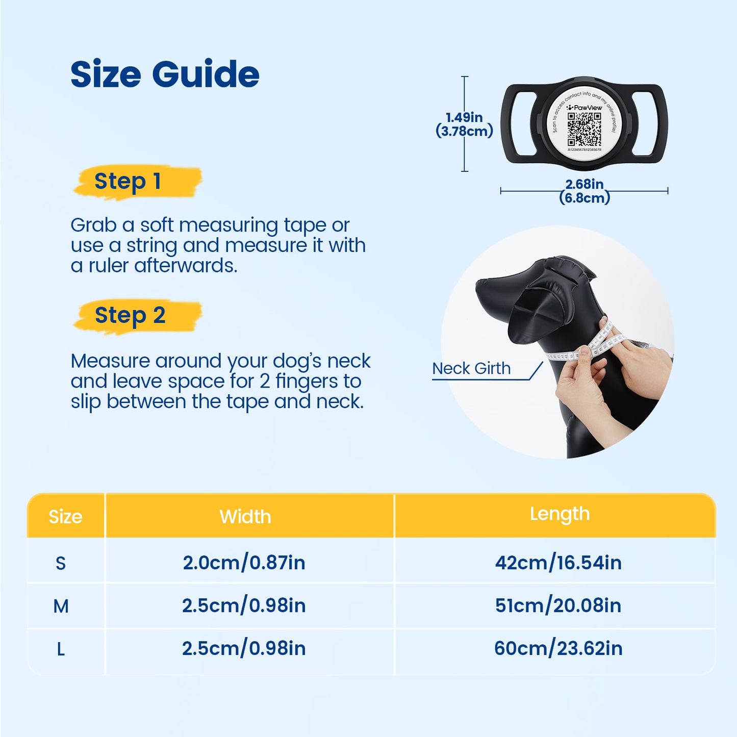 PawView Genuine Leather Collection Dog Collar with Smart AirTag Holder