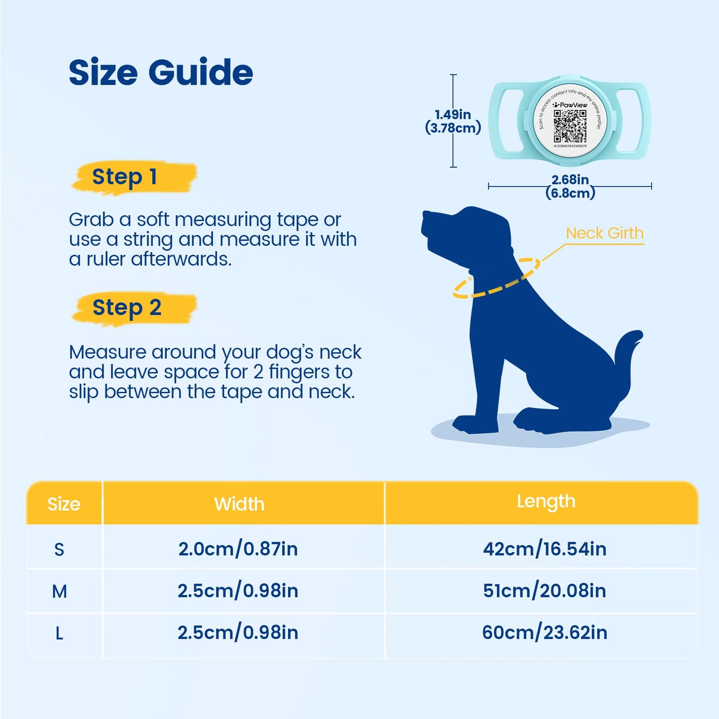 PawView Genuine Leather Collection Dog Collar with Smart AirTag Holder