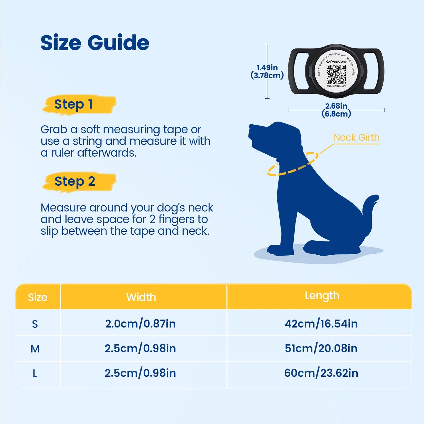 PawView Genuine Leather Collection Dog Collar with Smart AirTag Holder