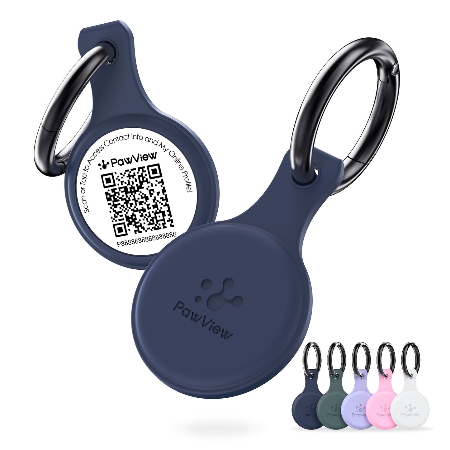 Anti-Loss NFC & QR Code Pet ID Tag, Smart Silent Silicone Pet Tag for Dog and Cat