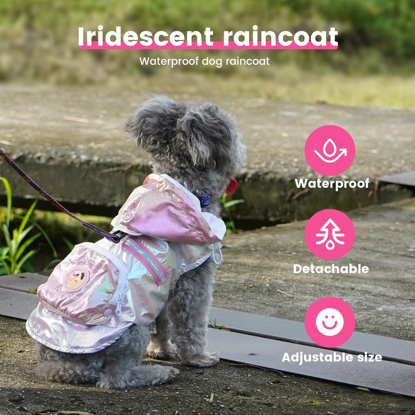 PawView Iridescent Raincoat waterproof dog raincoat