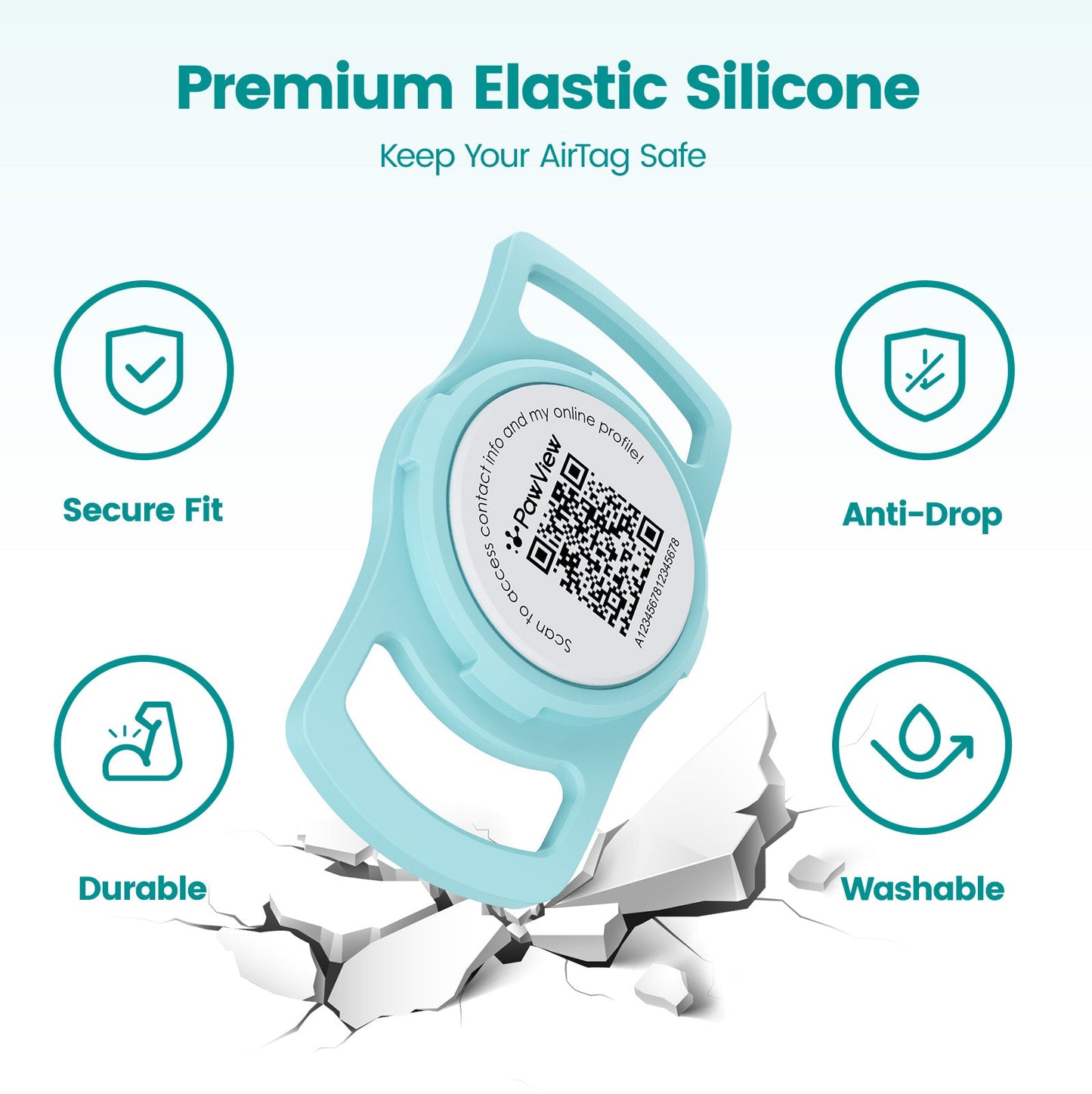 PawView TN005 AirTag Silicone Anti-Loss Protective Case